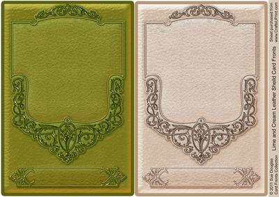 Lime and Cream Leather Shield Card Fronts