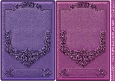 Purple and Pink Leather Shield Card Fronts