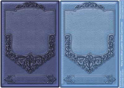 Navy and Blue Leather Shield Card Fronts
