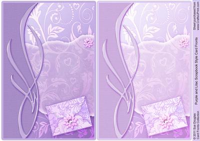 Purple and Lilac Scrapbook Style Leaves Card Fronts