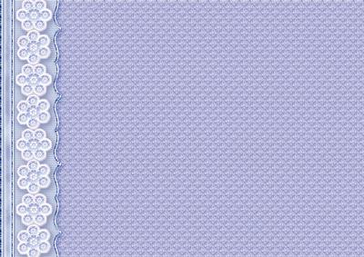 Pale Blue Embossed with Embroidered Flower Border