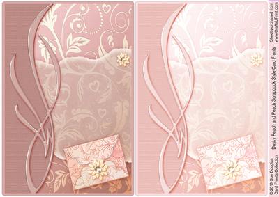 Dusky Peach and Peach Scrapbook Style Leaves Card Fronts