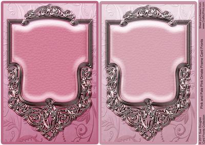 Pink and Pale Pink Ornate Frame Card Fronts