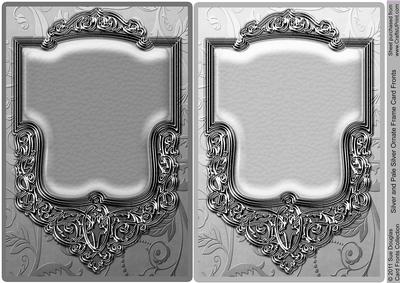 Silver and Pale Silver Ornate Frame Card Fronts
