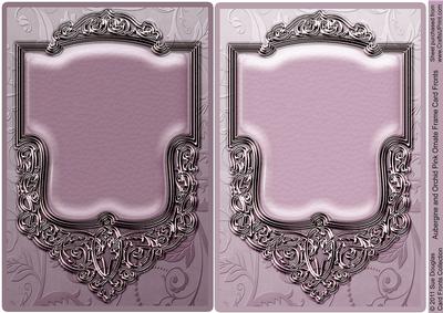 Aubergine and Orchid Pink Ornate Frame Card Fronts