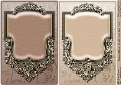 Beige and Cream Ornate Frame Card Fronts