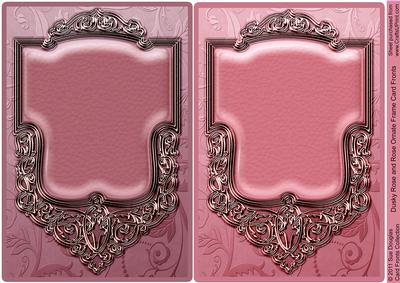Dusky Rose and Rose Ornate Frame Card Fronts