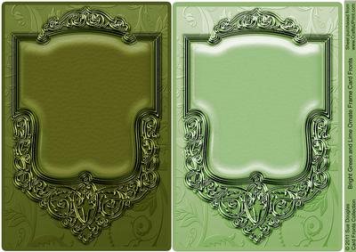Bright Green and Lime Ornate Frame Card Fronts
