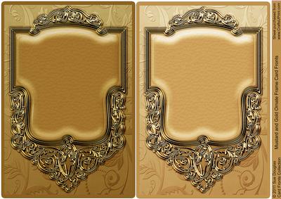 Mustard and Gold Ornate Frame Card Fronts