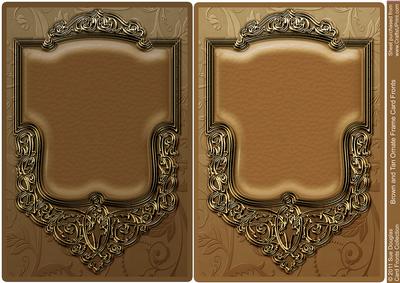 Brown and Tan Ornate Frame Card Fronts
