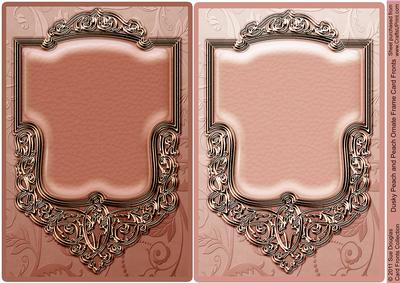 Dusky Peach and Peach Ornate Frame Card Fronts