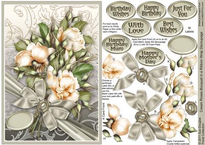 Cream Roses Bouquet in a Ribbon Wrap A5