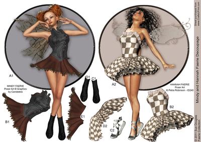 Mindy and Hannah Faerie Decoupage Duo