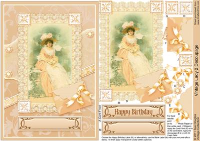 Vintage Lady 2 Decoupage
