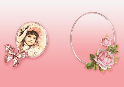 Vintage Girl in a Pink Bonnet Matching A5 Insert
