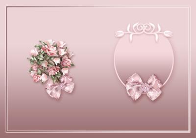 Summer Pink Roses Bouquet in a Ribbon Wrap Matching A5 Inser