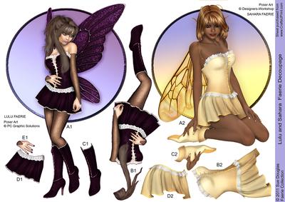 Lulu and Sahara Faerie Decoupage Duo