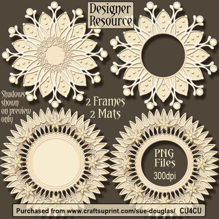 Designer Resource - Cream Mats and Frames - Set 1 Cu4cu
