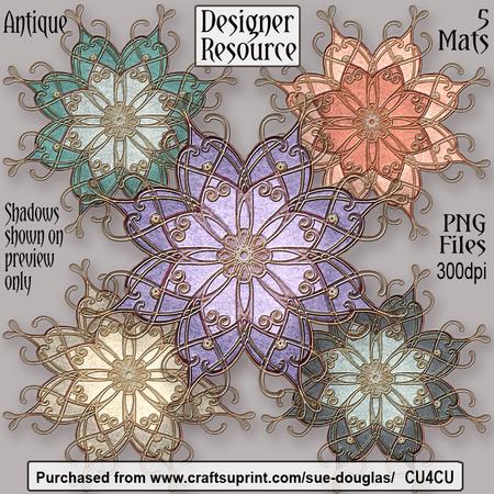 Designer Resource - Antique Fancy Mats - Set 2 Cu4cu