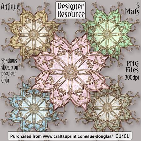 Designer Resource - Antique Fancy Mats - Set 3 Cu4cu
