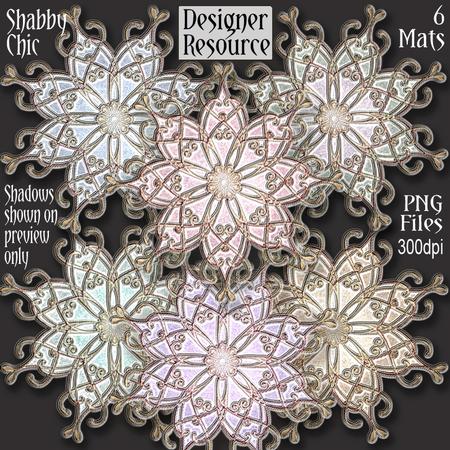 Designer Resource - Shabby Chic Fancy Mats - Set 1 Cu4cu