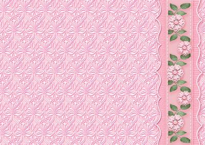 Pink Fancy Embossed with Floral Border