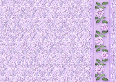 Lilac Fancy Embossed with Floral Border