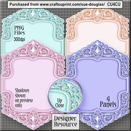 Designer Resource - Pretty Embossed Panels Set 1