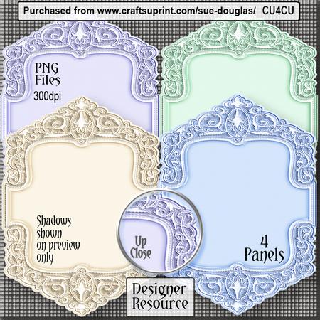 Designer Resource - Pretty Embossed Panels Set 2