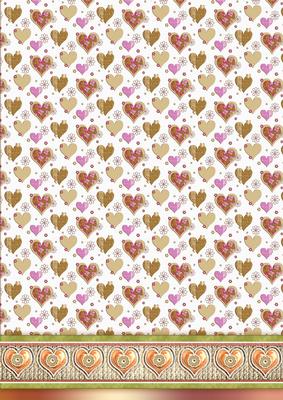 Peach Pretty Hearts with a Hearts Border