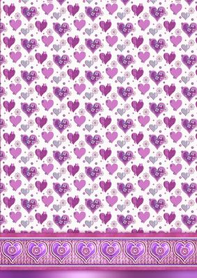 Magenta Pretty Hearts with a Hearts Border