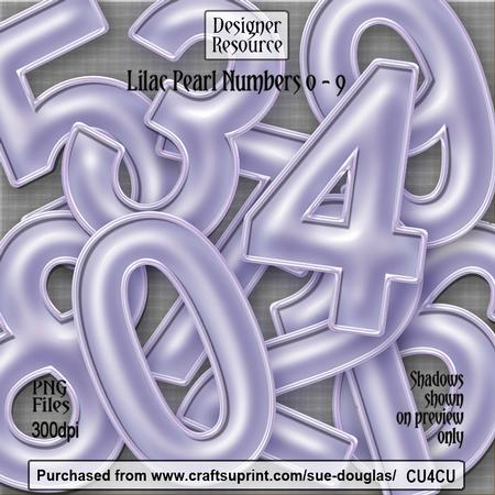 Designer Resource - Lilac Pearl Numbers 0 - 9