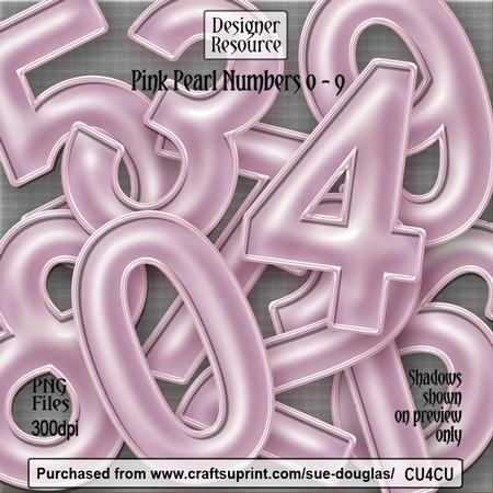 Designer Resource - Pink Pearl Numbers 0 - 9