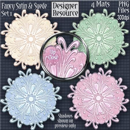 Designer Resource - Fancy Satin and Suede Mats Set 1