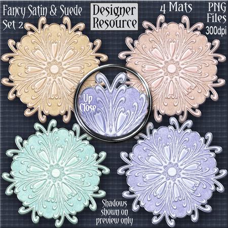 Designer Resource - Fancy Satin and Suede Mats Set 2