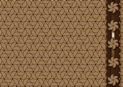 Brown Pinwheel with Suede Scalloped Border