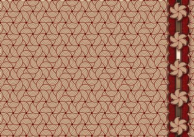 Terracotta Pinwheel with Suede Scalloped Border