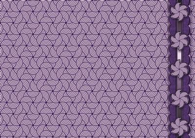 Aubergine Pinwheel with Suede Scalloped Border