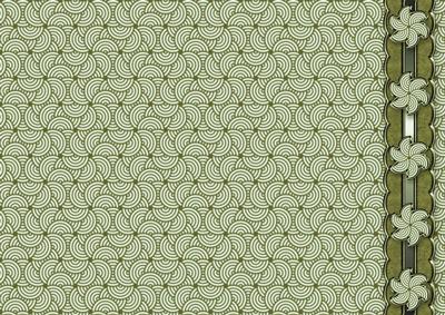 Moss Pinwheel with Suede Scalloped Border