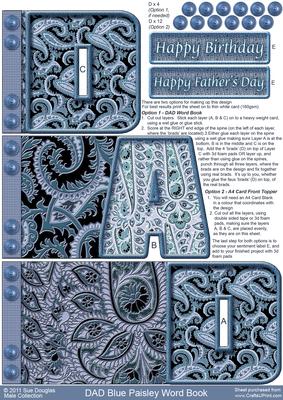 Dad Blue Paisley Word Book, Dad's Birthday