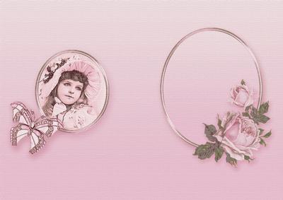 Lilac Vintage Girl in a Pink Bonnet Matching A5 Insert