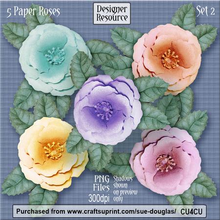 Designer Resource - Paper Roses - Set 2