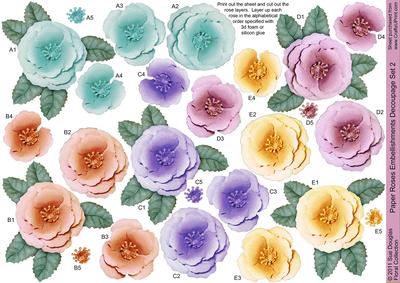 Paper Roses Decoupage Embellishments - Set 2