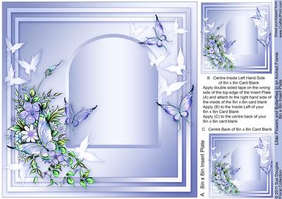 Lilac Flowers and Butterflies Arch - Insert Plate 8x8 Inch