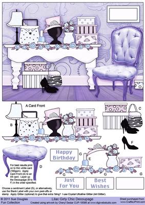 Girly Chic Lilac Decoupage