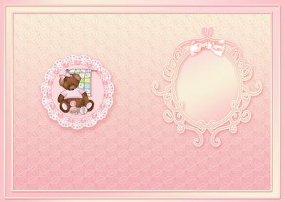 Tattered Teddy Baby Girl Matching A5 Insert