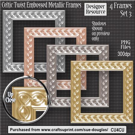 Designer Resource - Celtic Twist Embossed Metallic Frames 3