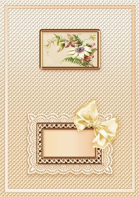 Vintage Floral Spray on a Broiderie Anglaise Frame A5 Insert