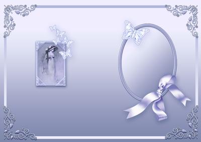 Vintage Lady in an Blue Butterfly Frame Matching A5 Insert