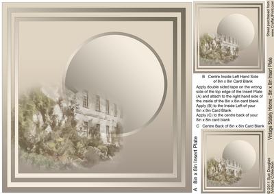 Vintage Stately Home - 8in x 8in Insert Plate